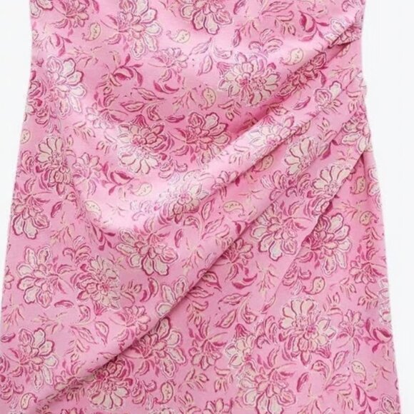 PRINTED LINEN BLEND DRESS -Wore once - Picture 3 of 8